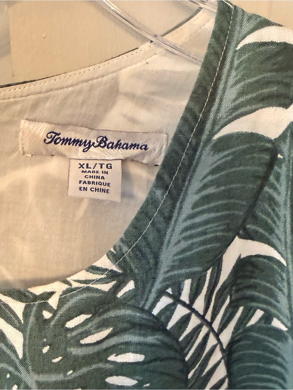 Tommy Bahama Green and White Tropical Leaf Shift Dress - Picture 2 of 4